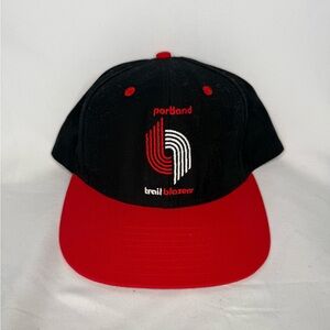 Mitchell & Ness Black and Red Trail Blazers Hat